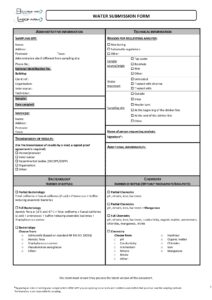 Water submission form BCV